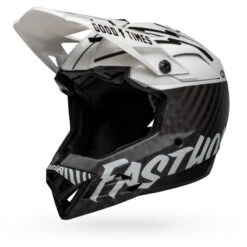 Bell Full-10 Spherical Helm - Mat/glanzend Wit/zwart Fasthouse -Fietsonderdelen bell full 10 spherical full face mountain bike helmet fasthouse matte gloss white black front left 1477681