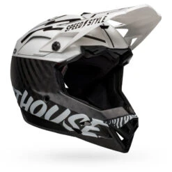 Bell Full-10 Spherical Helm - Mat/glanzend Wit/zwart Fasthouse -Fietsonderdelen bell full 10 spherical full face mountain bike helmet fasthouse matte gloss white black front right 1477682