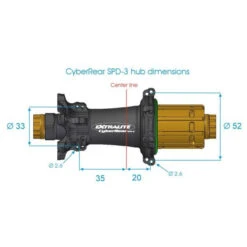 Extralite CyberRear SPD-3 Rear Hub - 6-Bolt - 12x142mm - Shimano HG -Fietsonderdelen extralite cyberrear spd3 dimensions 853961