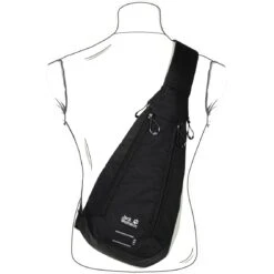 Jack Wolfskin Delta Bag Air Schoudertas - Zwart -Fietsonderdelen jack wolfskin delta bag air slingbag black 24 1291082