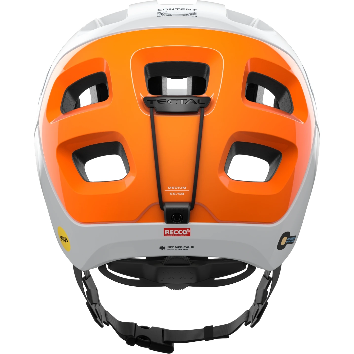 POC Tectal Race MIPS NFC Helm - 8043 Hydrogen White/fluorescent Orange Avip 6 POC Tectal Race MIPS NFC Helm - 8043 Hydrogen White/fluorescent Orange Avip - Afbeelding 4